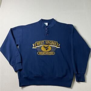 Vintage West Virgina Mountainers Mens Large Long Sleeve pullover Sweatshirt